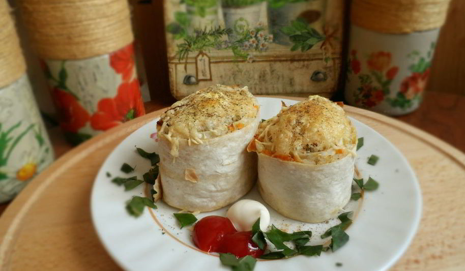 Рецепт лаваша с рыбой и рисом в духовке