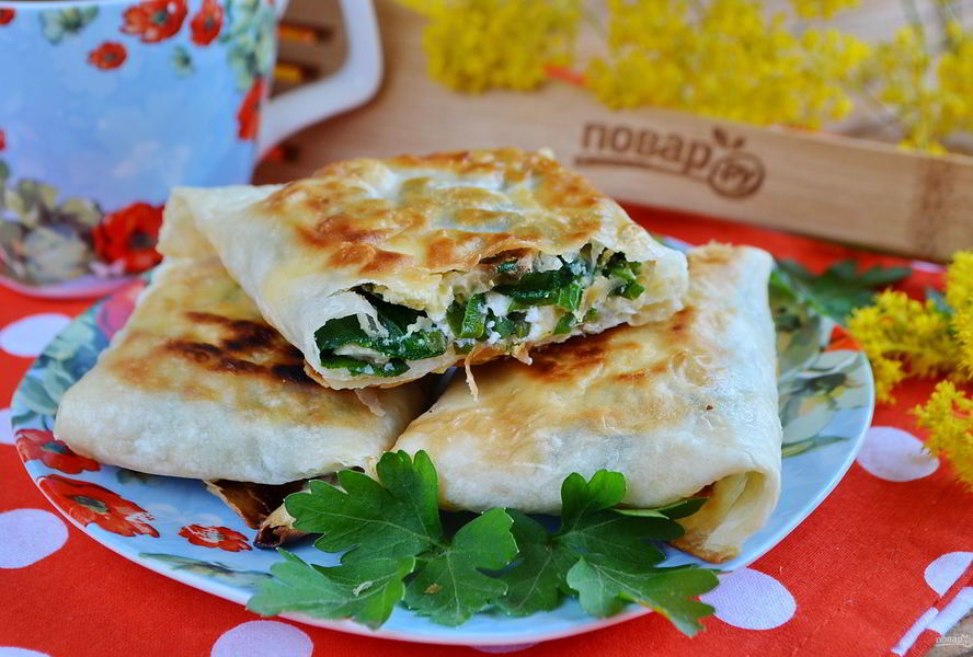 Лаваш с яйцом и шпинатом