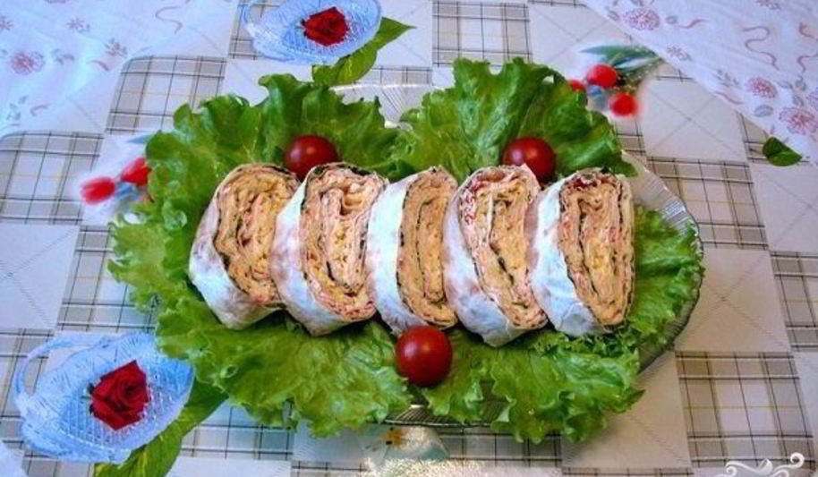 Рецепт рулетов из лаваша с крабовыми палочками