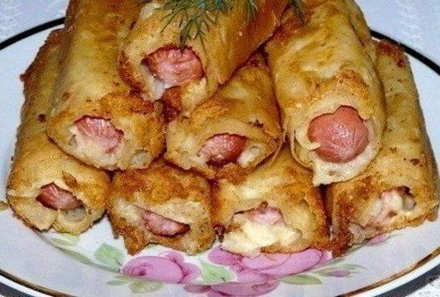 Сосиски с картофелем в тонком лаваше