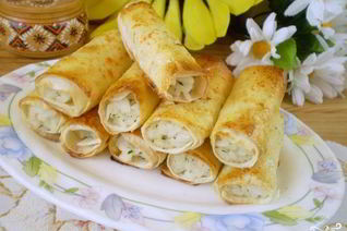 Трубочки из лаваша, запеченные в духовке