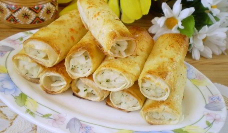 Рецепт трубочек из лаваша, запеченные в духовке