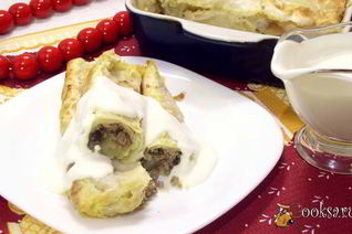 Трубочки с мясной начинкой Лавашони