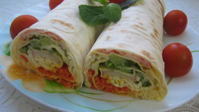 цветной рулет из лаваша