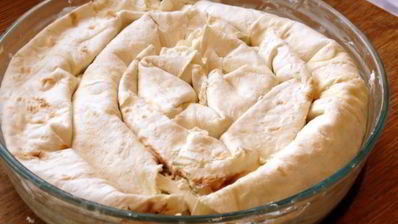 улитка из лаваша с творогом