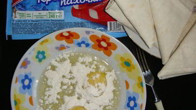 закуска из крабовых палочек в лаваше, обжаренная