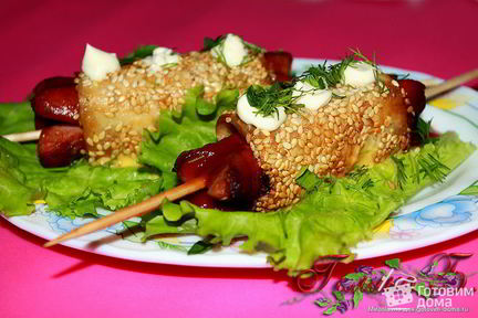 Закусочные сосиски в лаваше