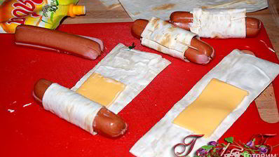 закусочные сосиски в лаваше