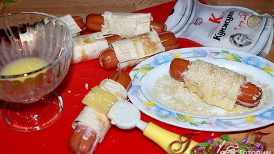 закусочные сосиски в лаваше