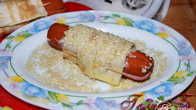 закусочные сосиски в лаваше