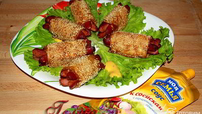 закусочные сосиски в лаваше