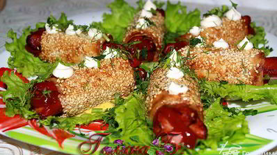 закусочные сосиски в лаваше