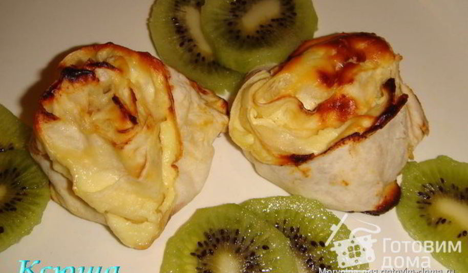 Рецепт запеченных завитков из лаваша с творогом