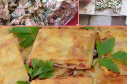 Жареный лаваш с начинкой