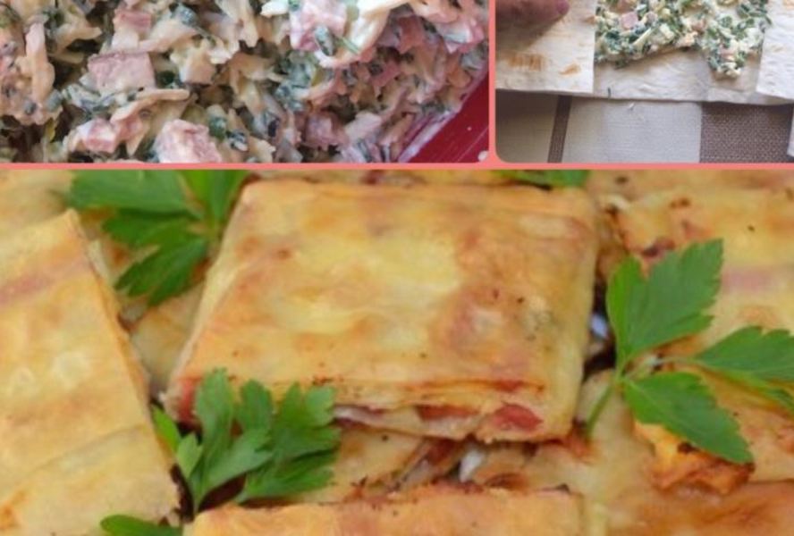 Жареный лаваш с начинкой