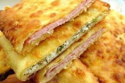 Быстрые лепешки из сыра с начинкой