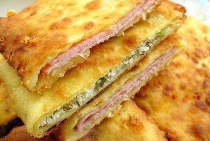 Быстрые лепешки из сыра с начинкой