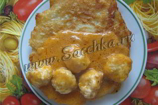 Картофельные лепешки с тефтелями