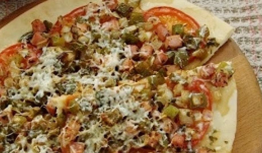 Рецепт лепешки с овощами и ветчиной