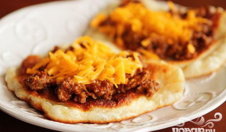 Рецепт лепешек с говяжьим фаршем и сыром
