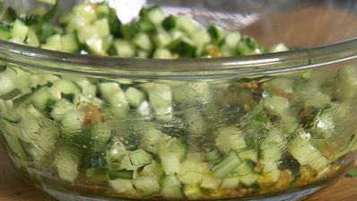 запеченный сиг с грибной лепешкой