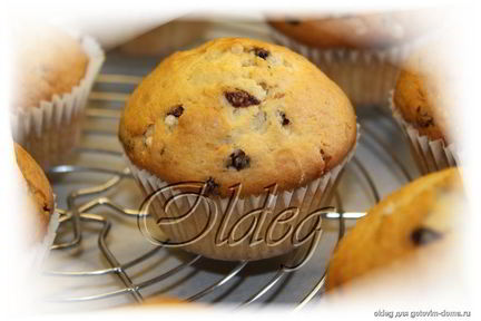 Банановые маффины с кусочками шоколада
