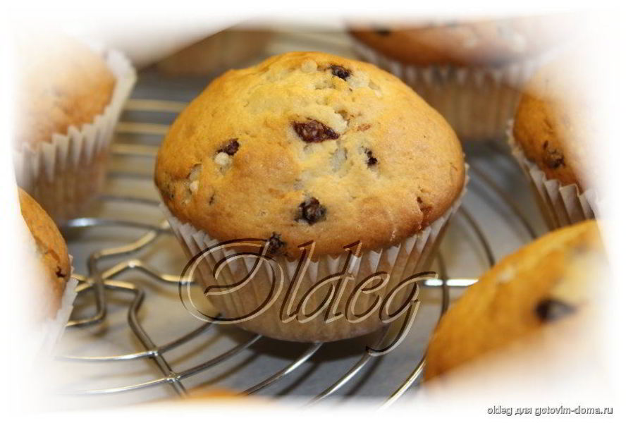 Банановые маффины с кусочками шоколада