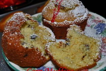 Кукурузные маффины с голубикой