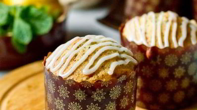 лимонные маффины с маком и лимонной глазурью