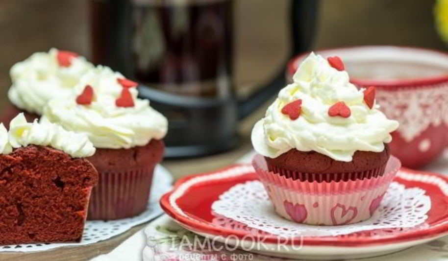 Рецепт маффинов красный бархат