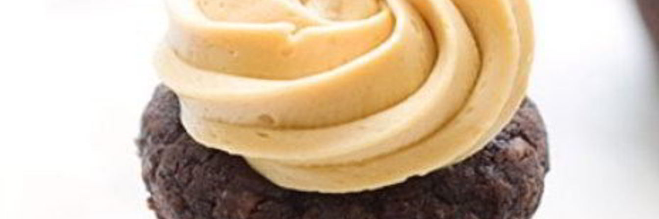 Шоколадно-кокосовые маффины с карамельным кремом