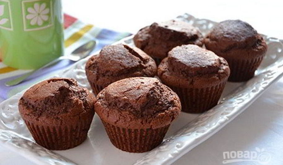 Рецепт шоколадных маффинов с какао