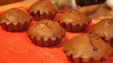 шоколадные маффины с кремом