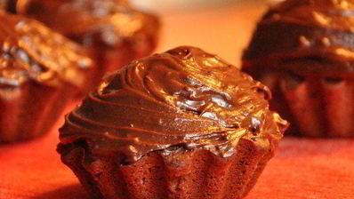 шоколадные маффины с кремом