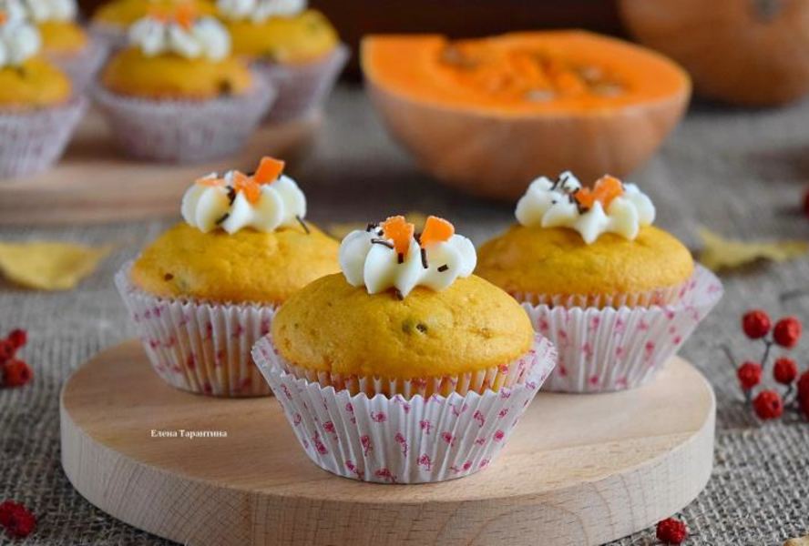 Тыквенные маффины с шоколадом