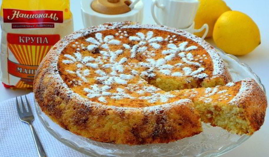 Рецепт лимонного манника на кефире