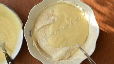 манник на кефире с творогом