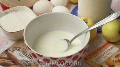 манник на молоке с яблоками