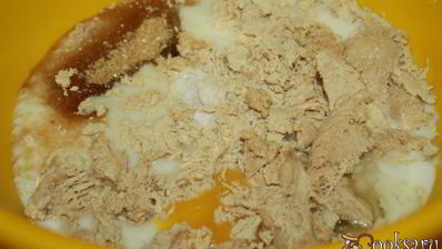 манник с халвой и сливами