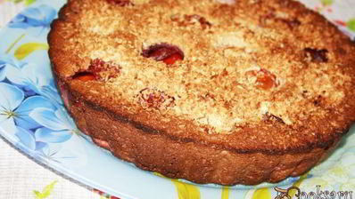 манник с халвой и сливами