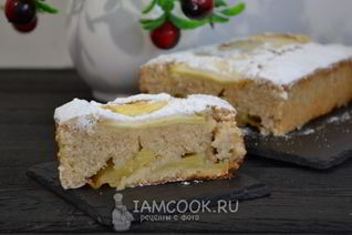 Постный манник с яблоками