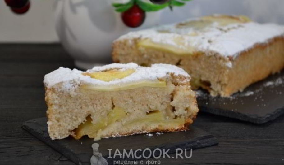 Рецепт постного манника с яблоками