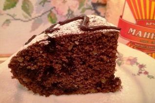 Шоколадный манник с черникой и кедровым орехом