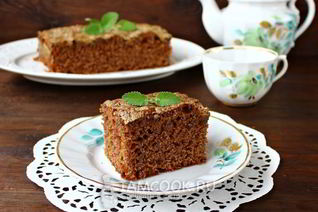 Шоколадный манник с халвой