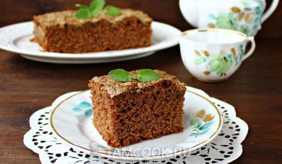 Рецепт шоколадного манника с халвой