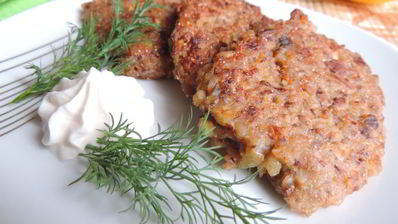 гречневые оладьи с грибами