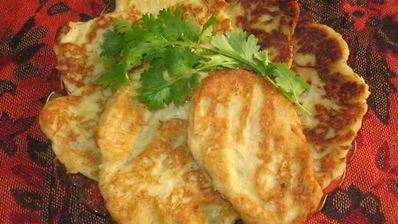 карти — оладьи из лука-порея