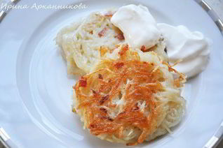 Картофельные оладьи с беконом