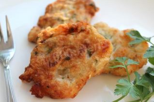 Хрустящие оладьи с креветками