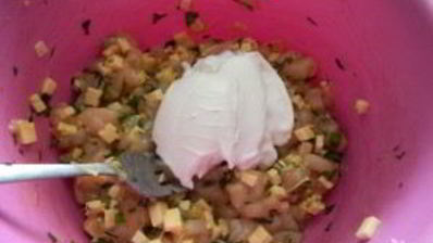 куриные оладьи с сыром и зеленью